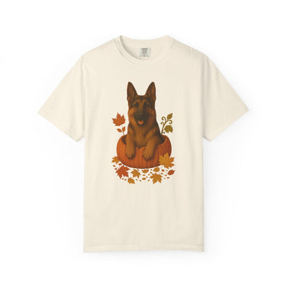 German Shepherd Pumpkin Fall T-Shirt, Cute Autumn Dog Lover Tee & Thanksgiving Gift