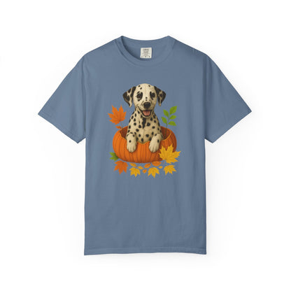 Dalmatian Pumpkin Shirt, Cute Fall Dog Lover Tee on Comfort Colors 1717