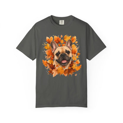French Bulldog Fall Shirt, Autumn Dog Mom Comfort Colors Tee