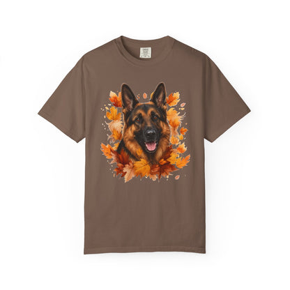 German Shepherd Fall Shirt, Autumn Dog Mom Comfort Colors Tee