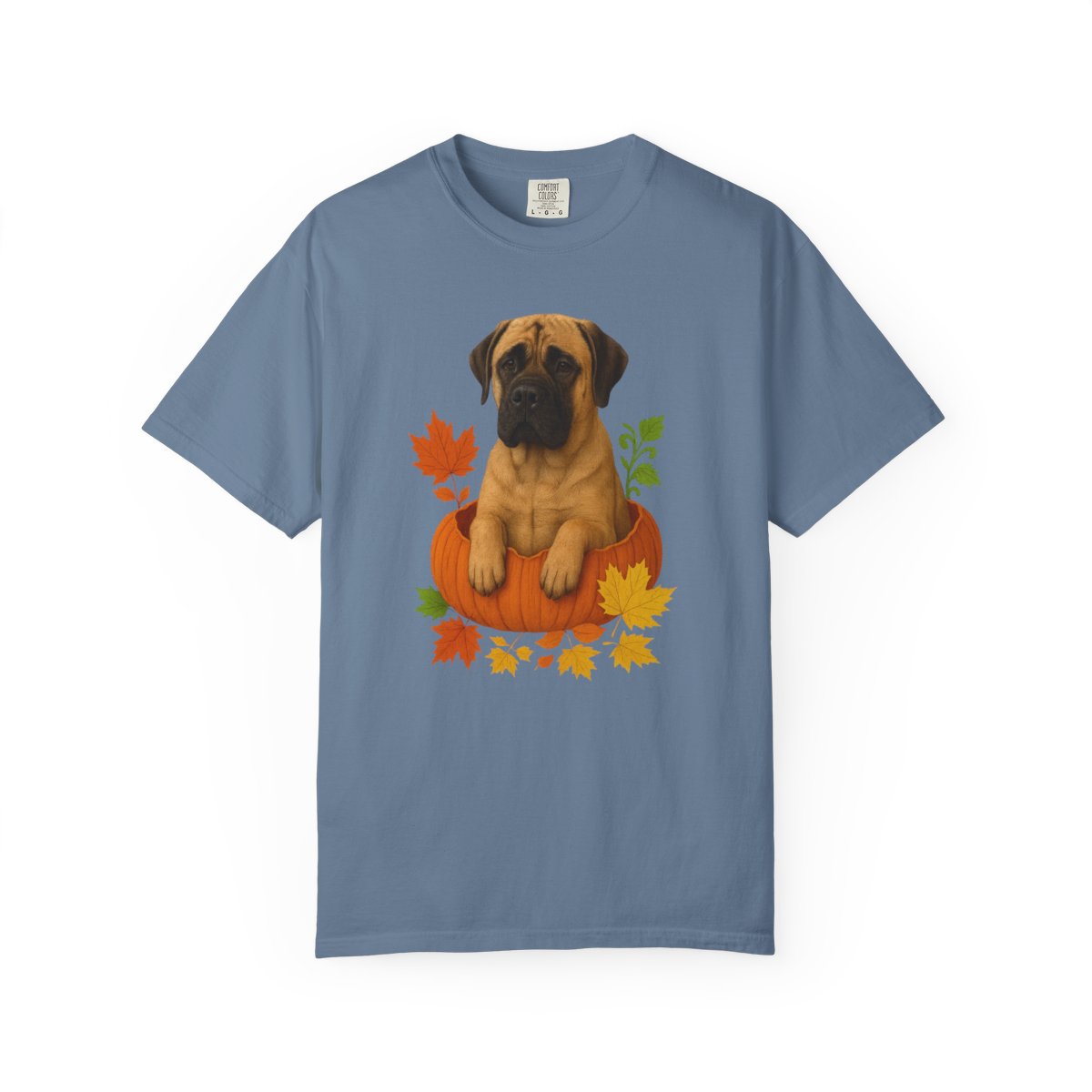 Mastiff in Pumpkin Fall Shirt, Cute Autumn Dog Tee for Mastiff Moms and Big Dog Lovers