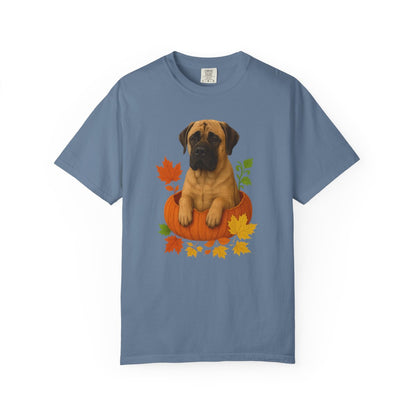Mastiff in Pumpkin Fall Shirt, Cute Autumn Dog Tee for Mastiff Moms and Big Dog Lovers