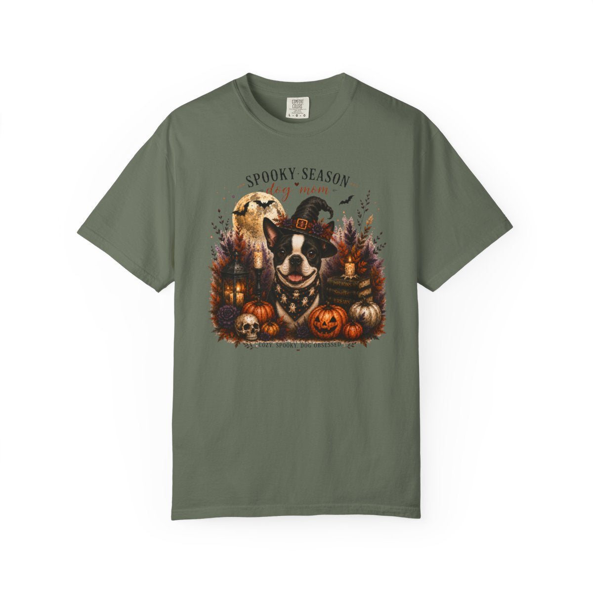 Boston Terrier Spooky Season Dog Mom Halloween Shirt