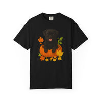 Load image into Gallery viewer, Black Pug in Pumpkin Fall Shirt, Cute Autumn Dog Tee for Pug Moms and Dog Lovers
