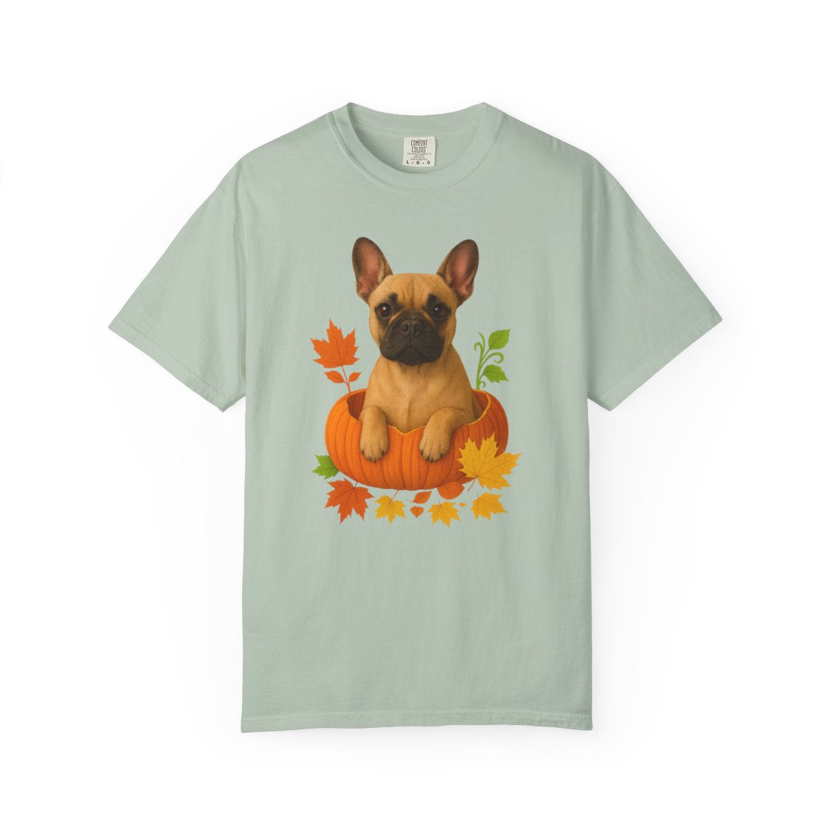 Fawn French Bulldog in Pumpkin Fall Shirt, Cute Autumn Dog Tee for Frenchie Lovers
