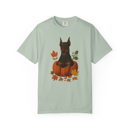 Doberman Pumpkin Fall T-Shirt, Cute Autumn Dog Lover Tee & Thanksgiving Gift