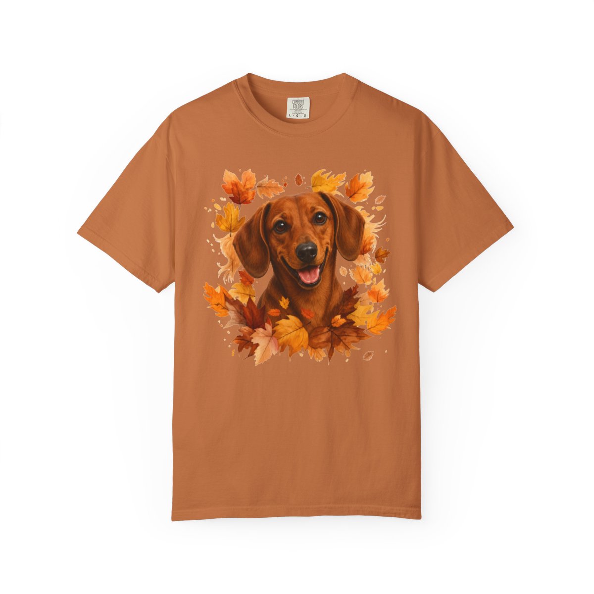 Red Dachshund Fall Shirt | Autumn Dog Mom Comfort Colors Tee