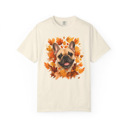 French Bulldog Fall Shirt, Autumn Dog Mom Comfort Colors Tee