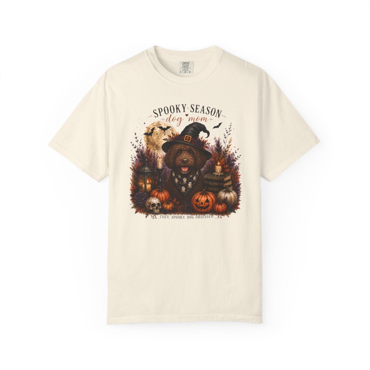 Brown Portuguese Water Dog Spooky Season Dog Mom Halloween Shirt