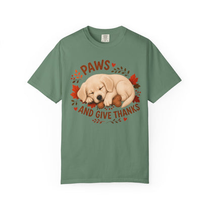 English Cream Golden Retriever Thanksgiving Shirt, Paws Give Thanks Tee, Fall Dog Lover Gift