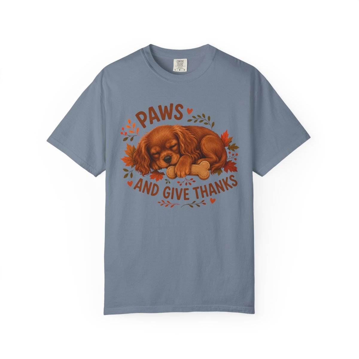 Ruby Cavalier Thanksgiving Shirt, Paws Give Thanks Tee, Fall Cavalier Dog Lover Gift