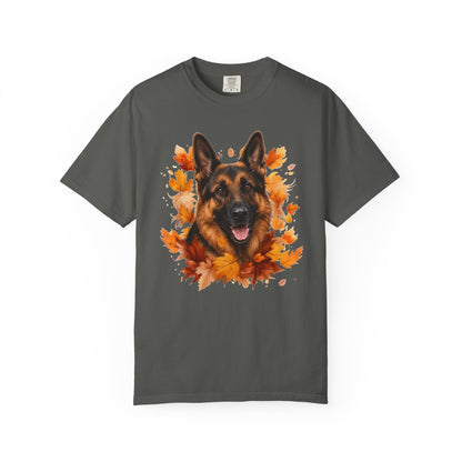 German Shepherd Fall Shirt, Autumn Dog Mom Comfort Colors Tee