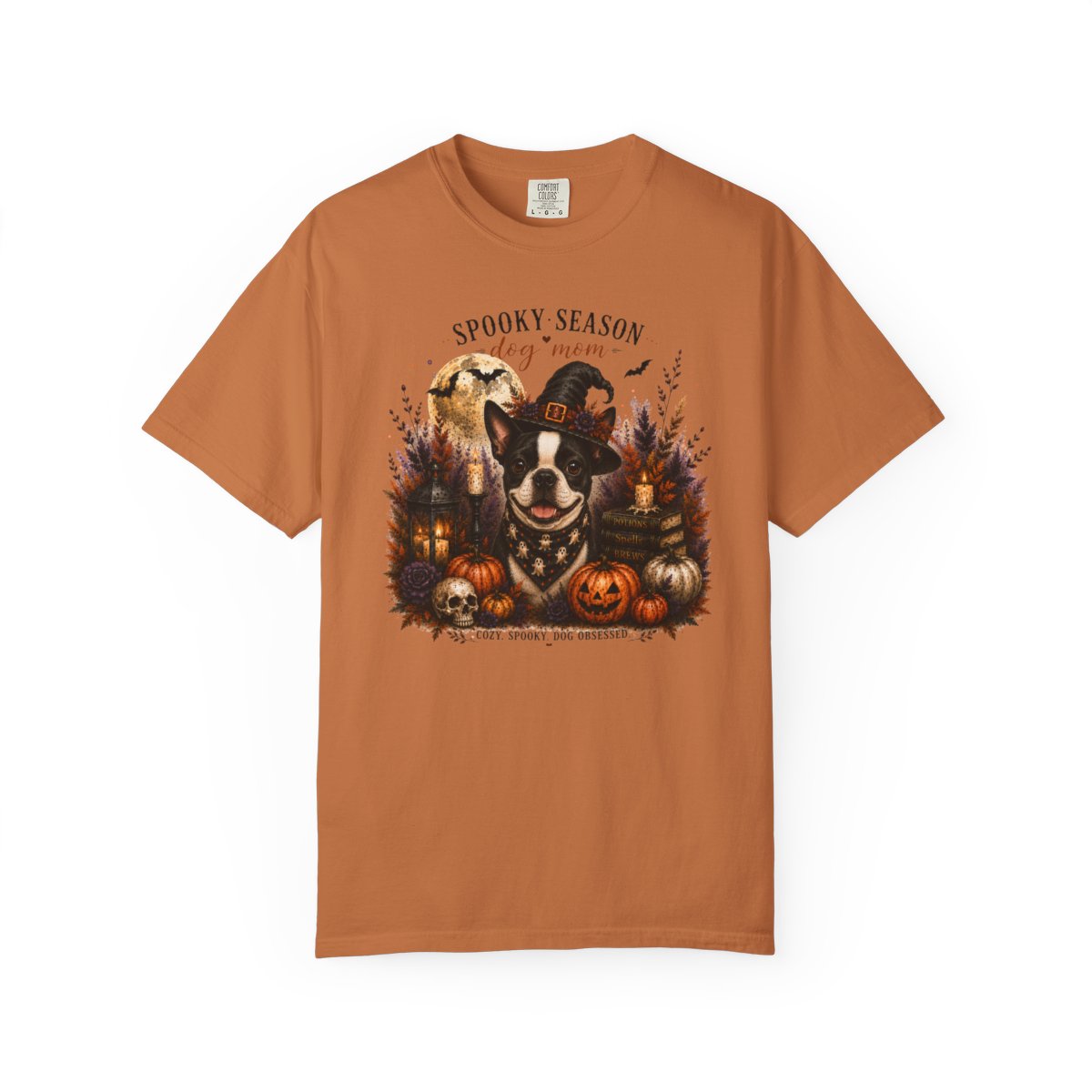 Boston Terrier Spooky Season Dog Mom Halloween Shirt