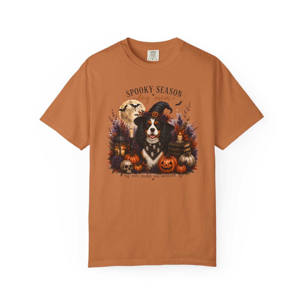 Tricolor Cavalier Spooky Season Dog Mom Halloween Shirt