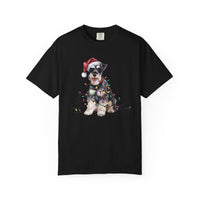 Load image into Gallery viewer, Schnauzer Christmas Lights Shirt, Festive Holiday Tee for Bearded Dog Lovers
