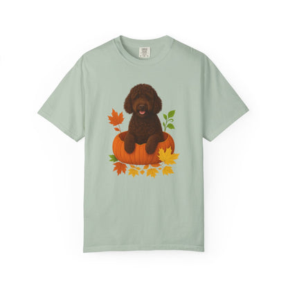 Portuguese Water Dog Pumpkin Shirt, Fall Dog Lover Tee on Comfort Colors 1717