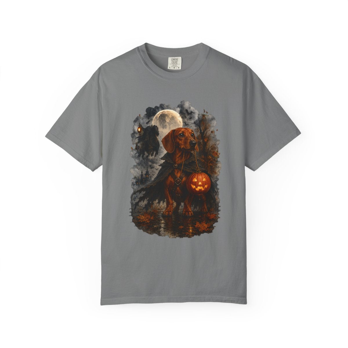 Red Dachshund Headless Horseman Inspired Halloween Comfort Colors Shirt