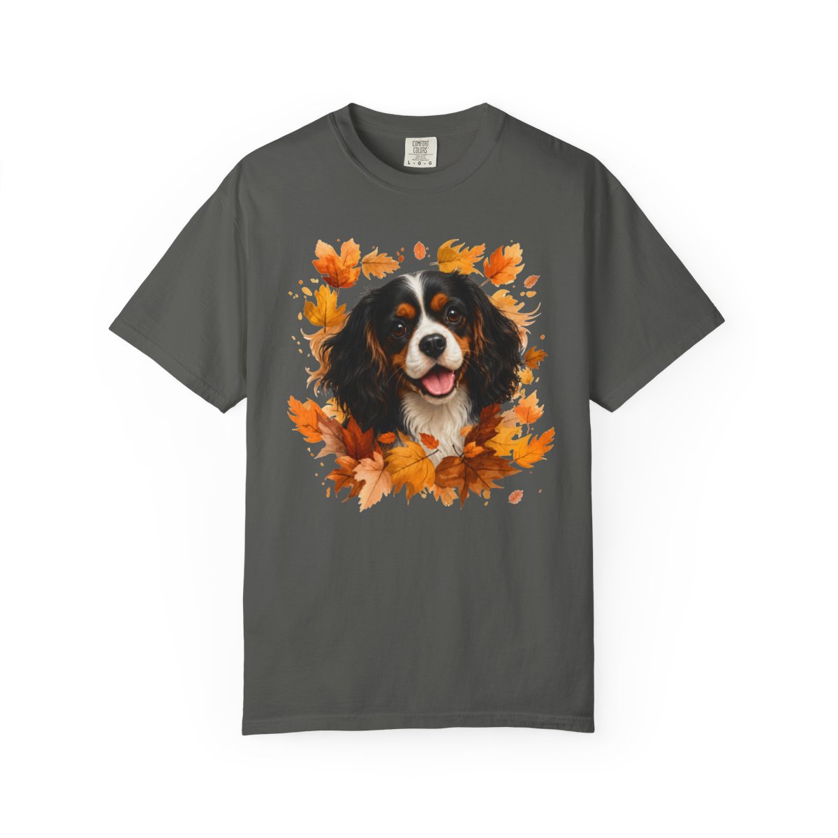 Tricolor Cavalier Fall Shirt, Autumn Dog Mom Comfort Colors Tee