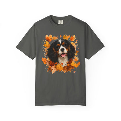 Tricolor Cavalier Fall Shirt, Autumn Dog Mom Comfort Colors Tee