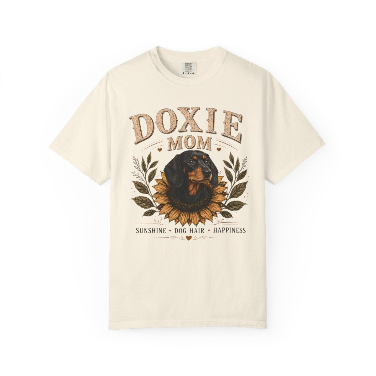 Black and Tan Dachshund Mom Shirt, Doxie Sunflower Tee, Vintage Dog Lover Gift