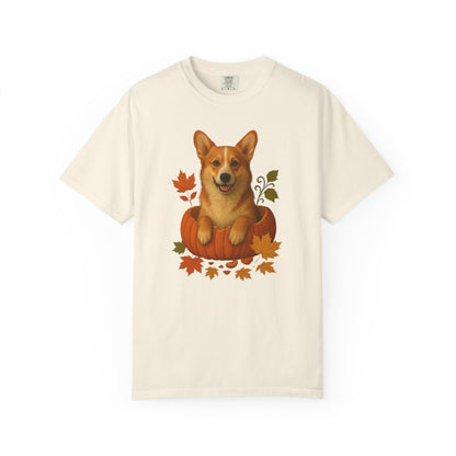 Corgi Pumpkin Fall T-Shirt, Cute Autumn Dog Lover Tee & Thanksgiving Gift