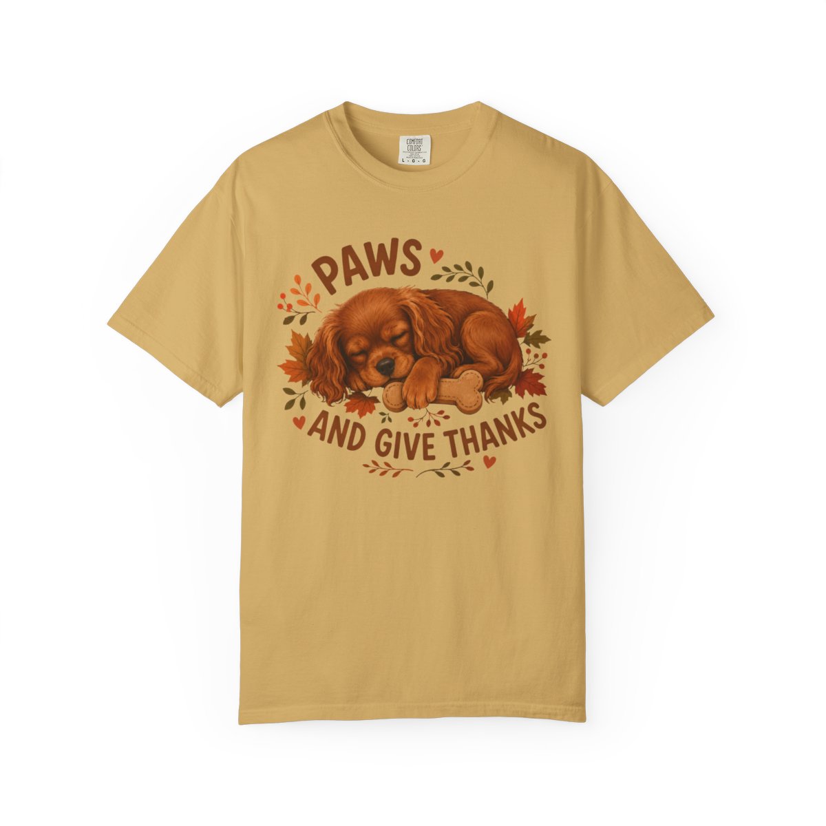 Ruby Cavalier Thanksgiving Shirt, Paws Give Thanks Tee, Fall Cavalier Dog Lover Gift
