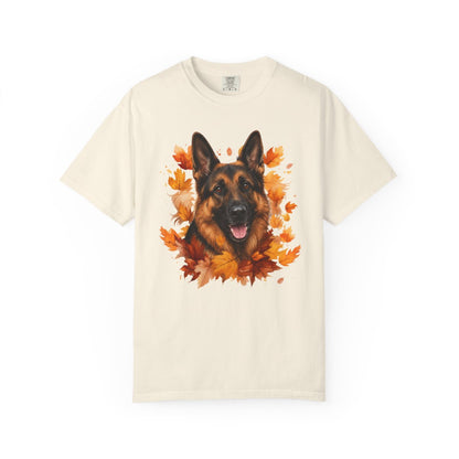 German Shepherd Fall Shirt, Autumn Dog Mom Comfort Colors Tee