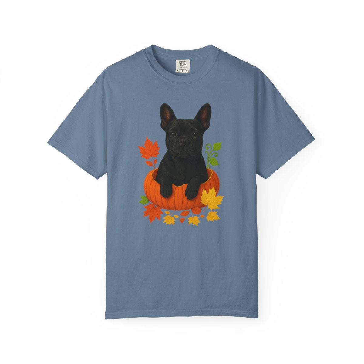 French Bulldog in Pumpkin Fall Shirt, Cute Autumn Frenchie Tee for Dog Moms
