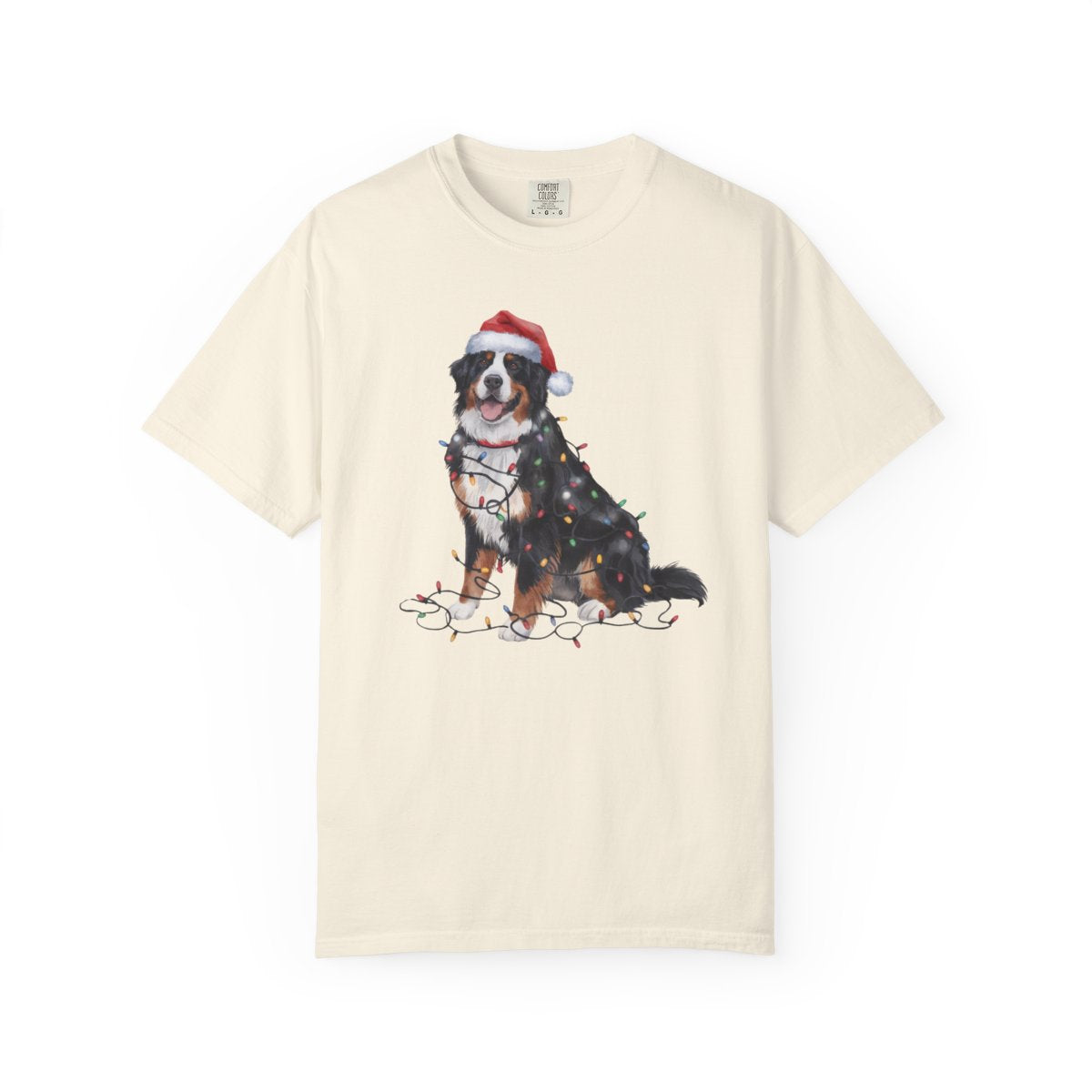 Bernese Mountain Dog Christmas Lights Shirt, Cozy Holiday Tee for Berner Lovers