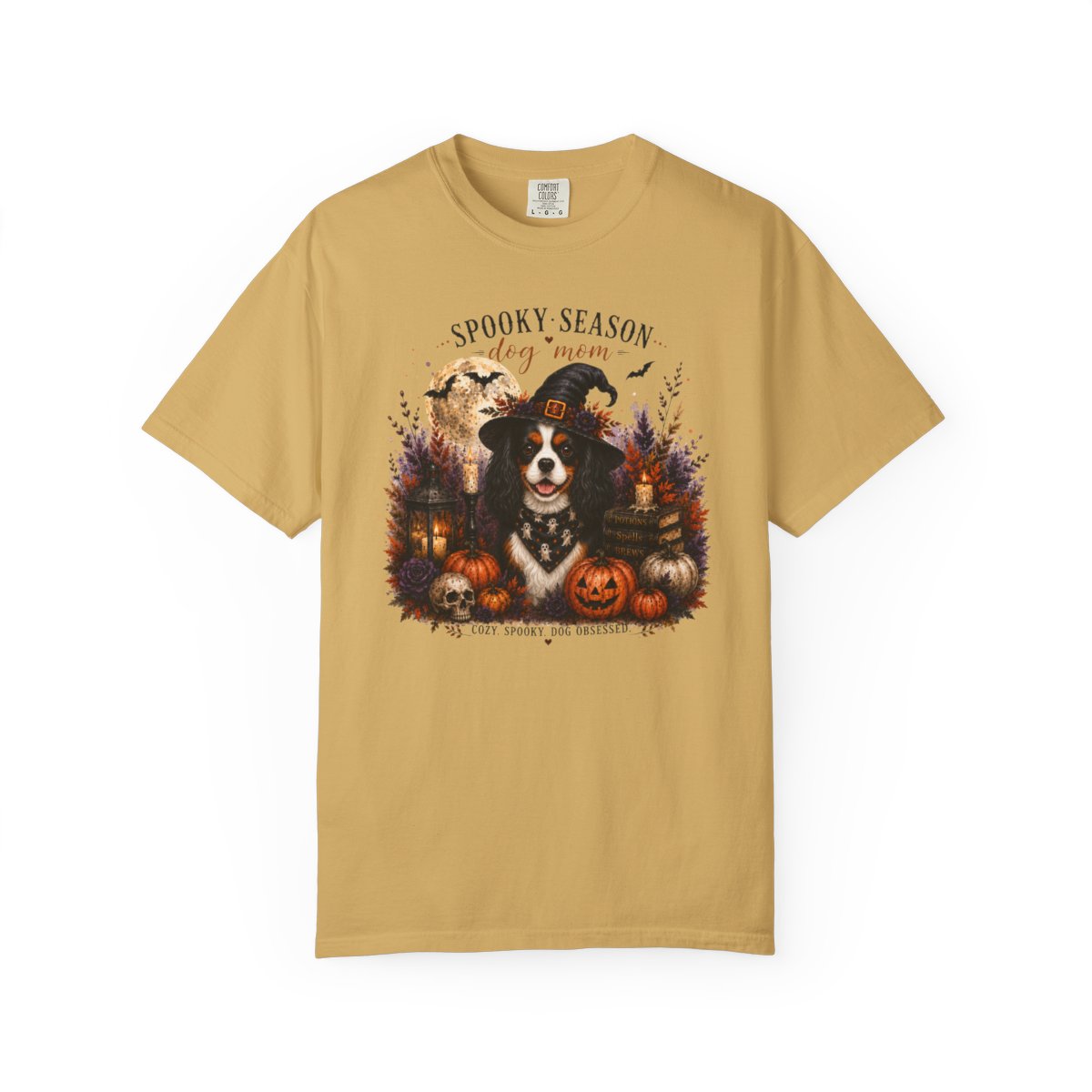 Tricolor Cavalier Spooky Season Dog Mom Halloween Shirt