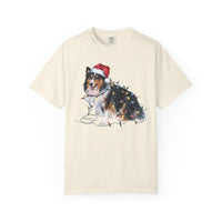 Load image into Gallery viewer, Shetland Sheepdog Christmas Lights Shirt, Festive Holiday Tee for Sheltie Lovers
