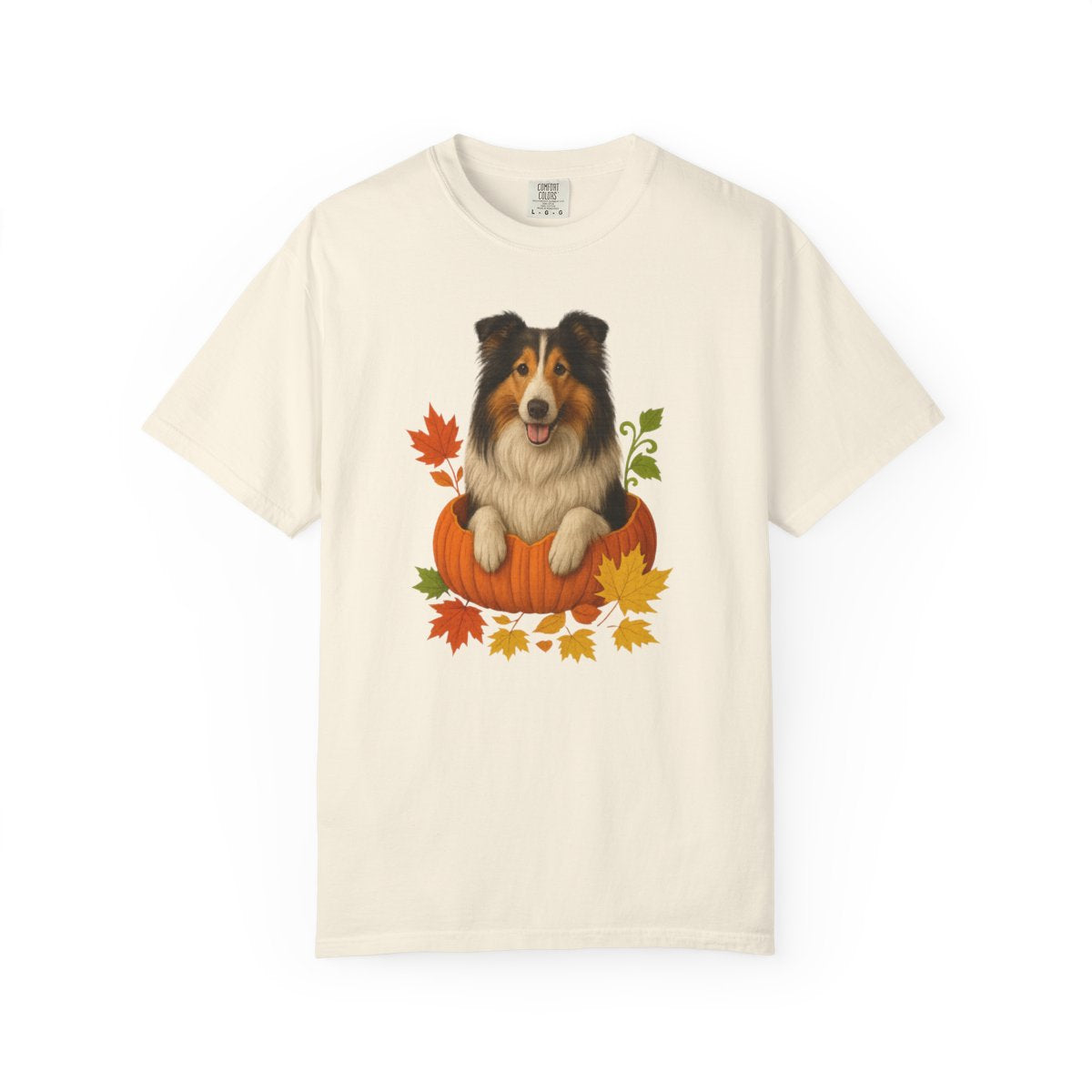 Collie in Pumpkin Fall Shirt, Cute Autumn Dog Tee for Rough Collie Lovers