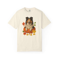 Load image into Gallery viewer, Collie in Pumpkin Fall Shirt, Cute Autumn Dog Tee for Rough Collie Lovers
