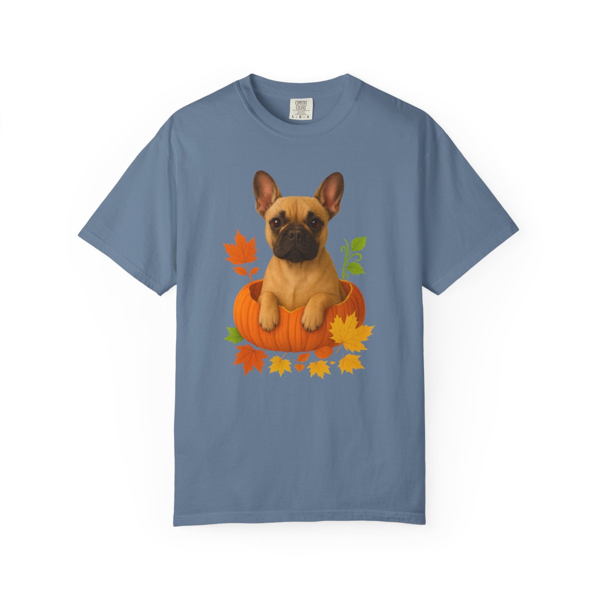 Fawn French Bulldog in Pumpkin Fall Shirt, Cute Autumn Dog Tee for Frenchie Lovers