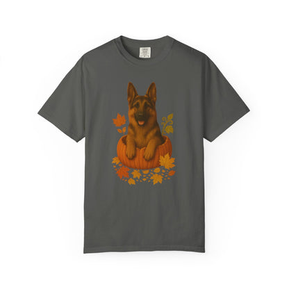 German Shepherd Pumpkin Fall T-Shirt, Cute Autumn Dog Lover Tee & Thanksgiving Gift