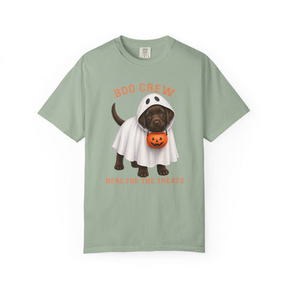 Chocolate Lab Boo Crew Halloween Shirt, Here for the Treats Dog Mom Tee