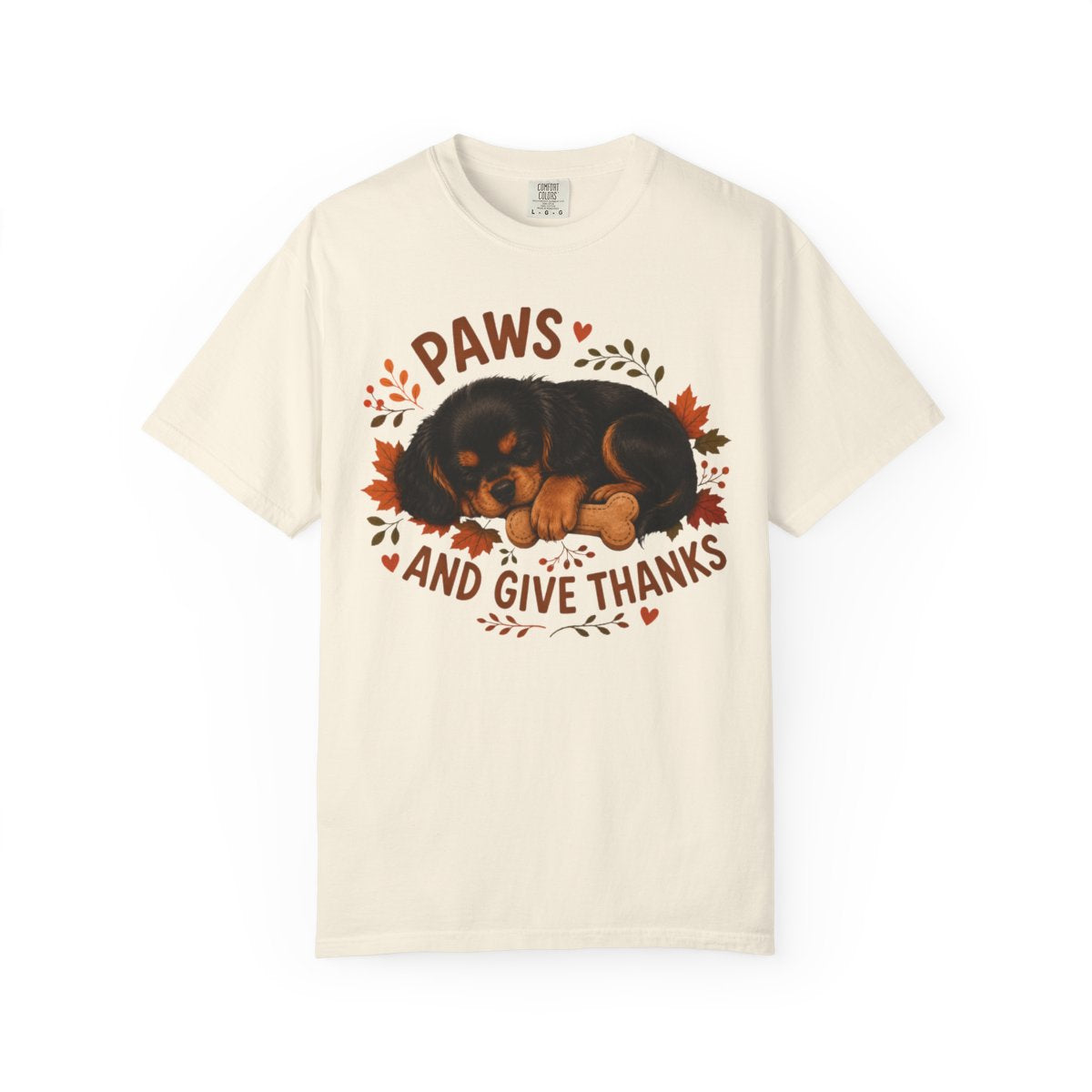 Black and Tan Cavalier Thanksgiving Shirt, Paws Give Thanks Tee, Fall Dog Lover Gift