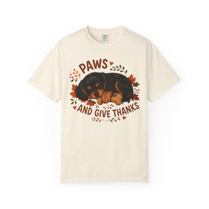 Black and Tan Cavalier Thanksgiving Shirt, Paws Give Thanks Tee, Fall Dog Lover Gift