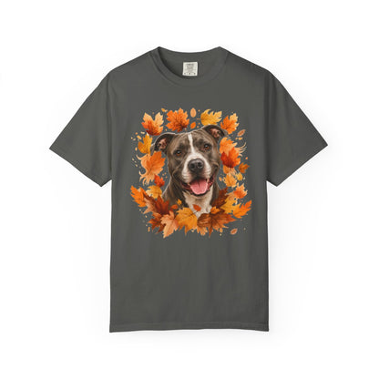 Pitbull Fall Shirt, Autumn Dog Mom Comfort Colors Tee