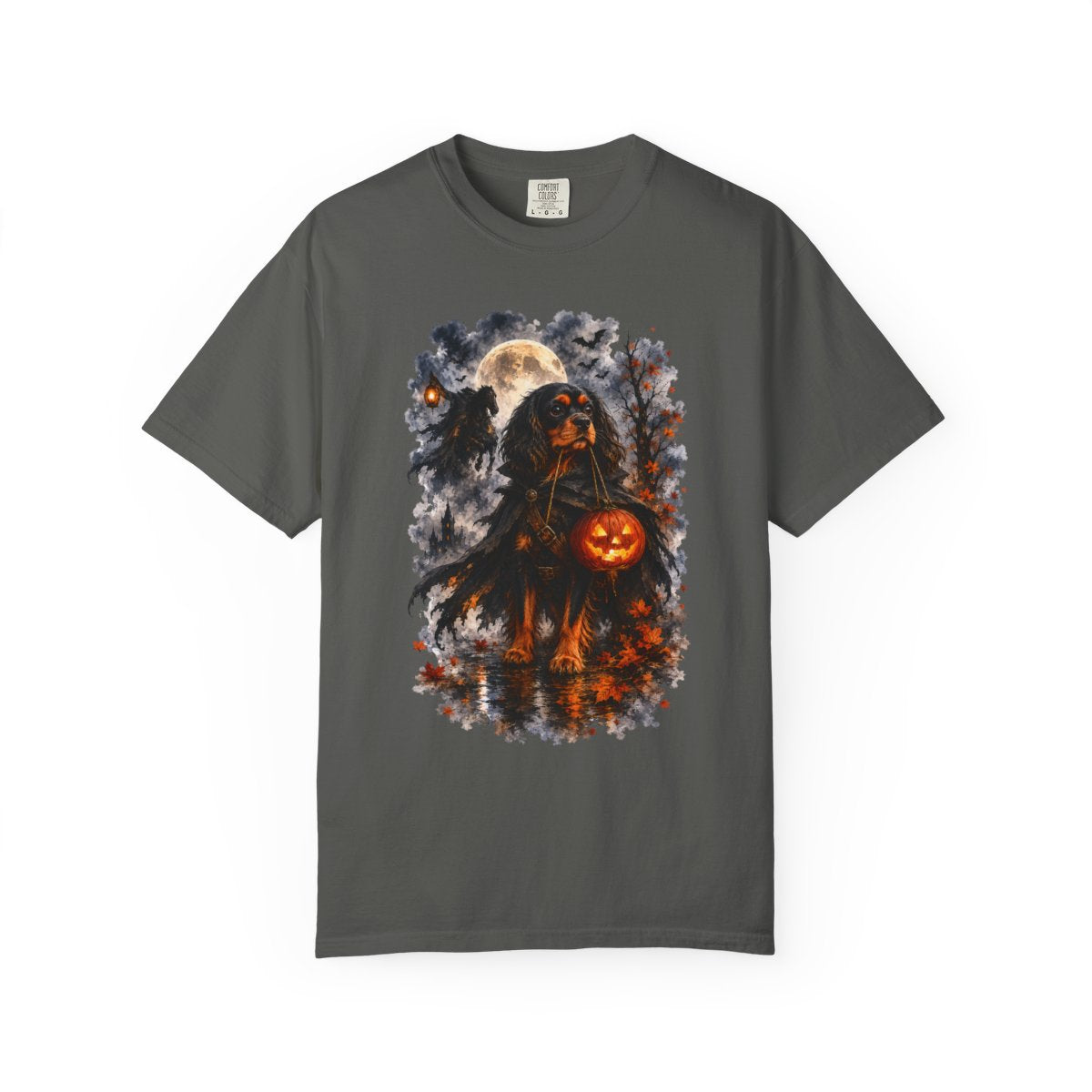 Black & Tan Cavalier Headless Horseman Inspired Halloween Comfort Colors Shirt