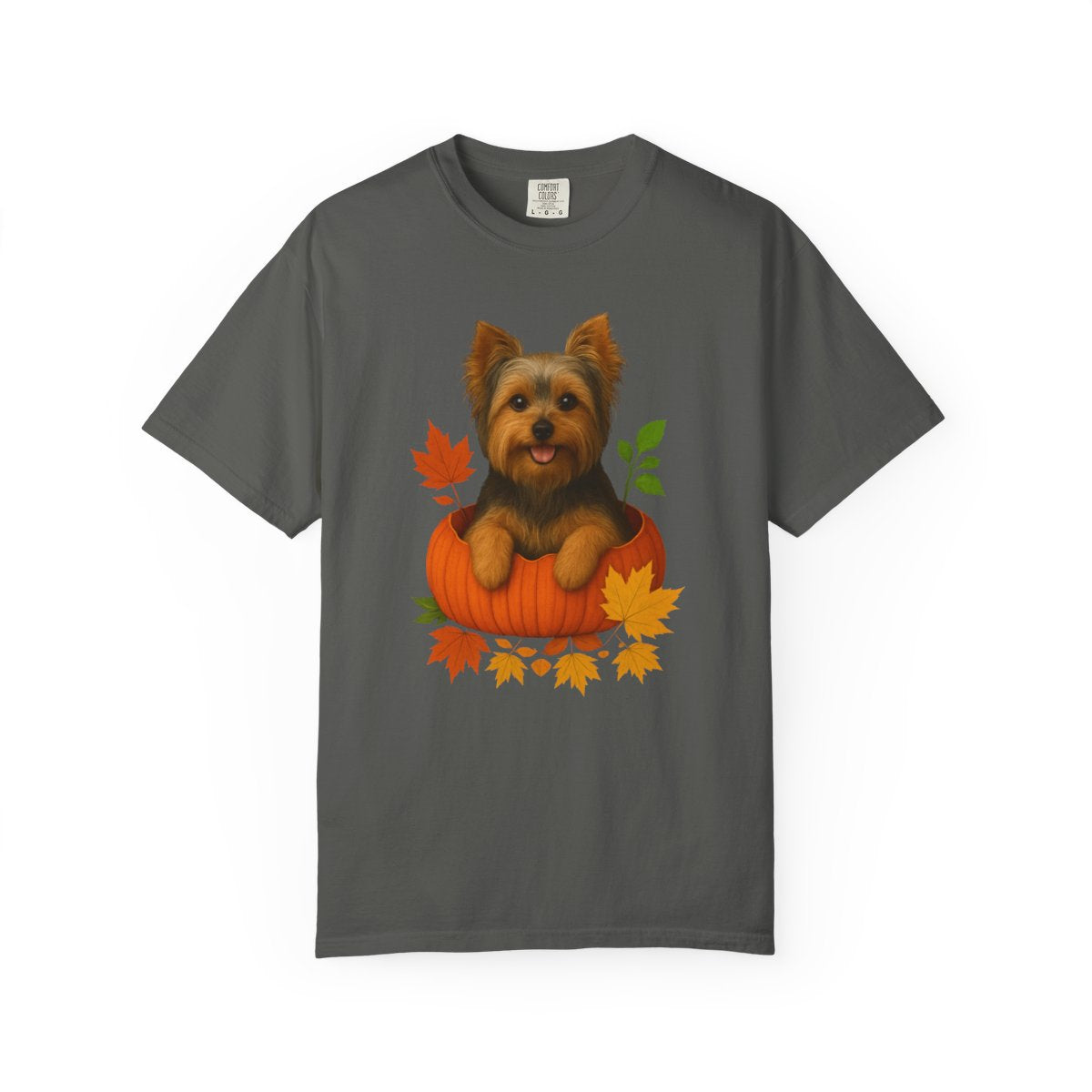 Yorkshire Terrier Pumpkin Shirt, Cute Fall Dog Lover Tee on Comfort Colors 1717