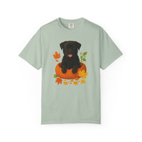 Load image into Gallery viewer, Black Pug in Pumpkin Fall Shirt, Cute Autumn Dog Tee for Pug Moms and Dog Lovers

