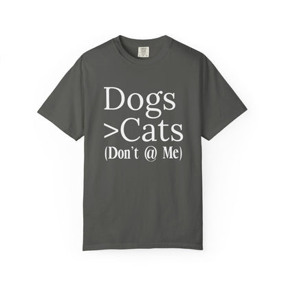 Dogs Are Greater Than Cats Shirt – Funny Dog Lover Tee for Pet Owners