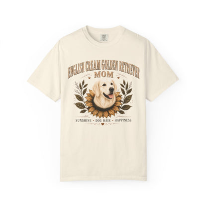 English Cream Golden Retriever Mom Shirt, Sunflower Dog Mom Tee, Retriever Lover Gift