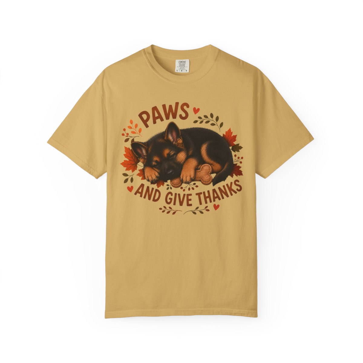 German Shepherd Thanksgiving Shirt, Paws Give Thanks Tee, Fall German Shepherd Lover Gift