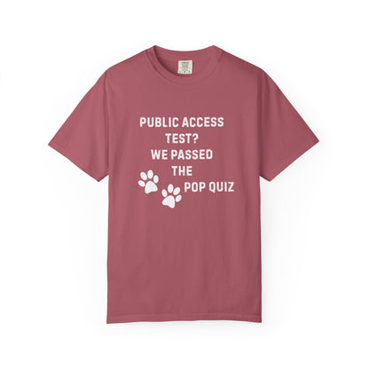 Public Access Test? We Passed the Pop Quiz T-Shirt | Service Dog Handler Tee | Comfort Colors 1717