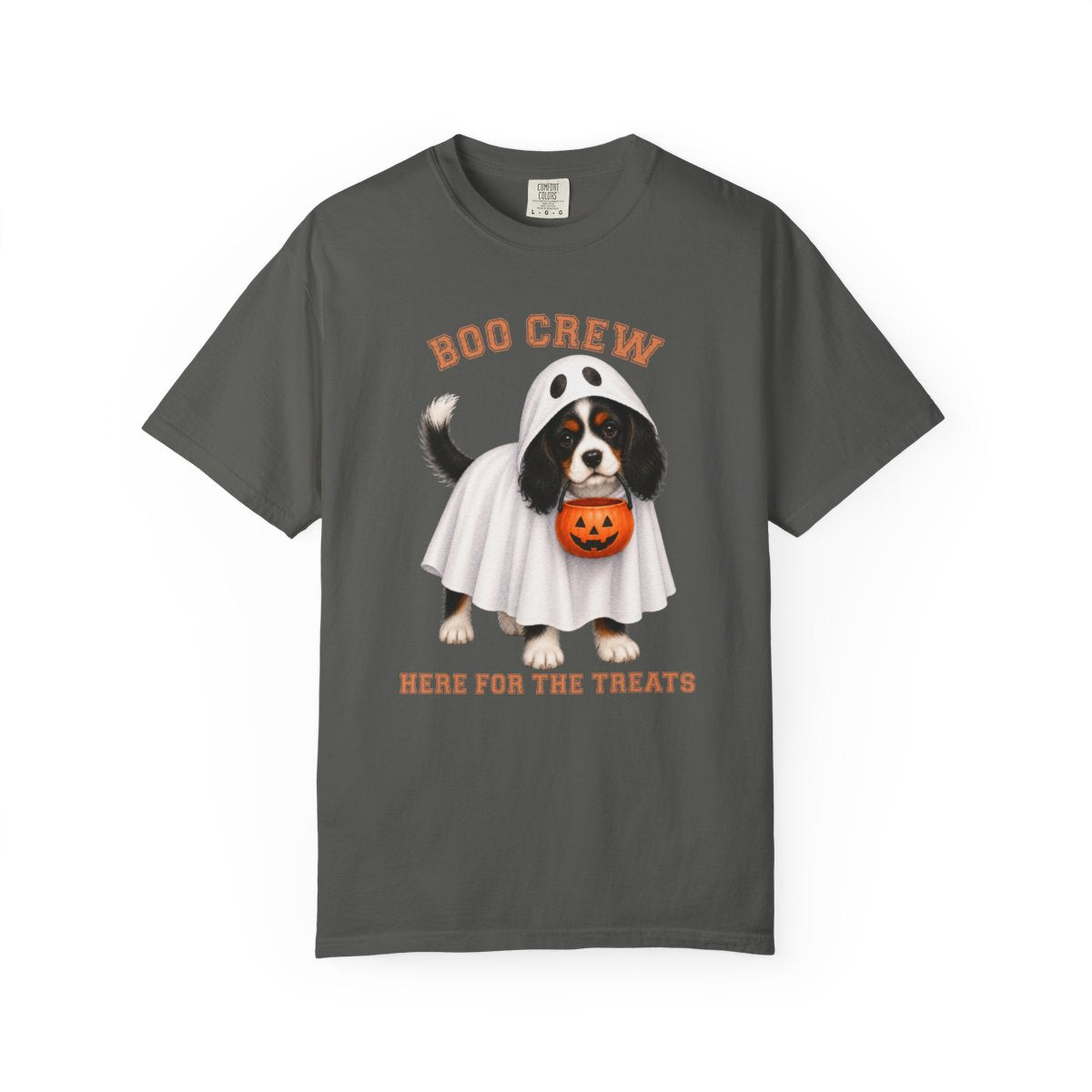 Tricolor Cavalier Boo Crew Halloween Shirt, Here for the Treats Dog Mom Tee