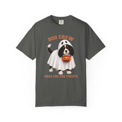 Tricolor Cavalier Boo Crew Halloween Shirt, Here for the Treats Dog Mom Tee