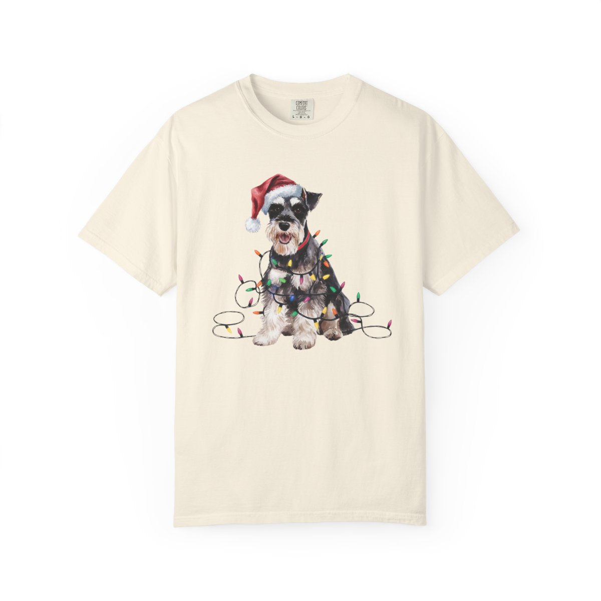Schnauzer Christmas Lights Shirt, Festive Holiday Tee for Bearded Dog Lovers
