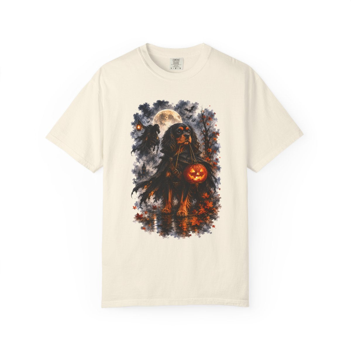 Black & Tan Cavalier Headless Horseman Inspired Halloween Comfort Colors Shirt
